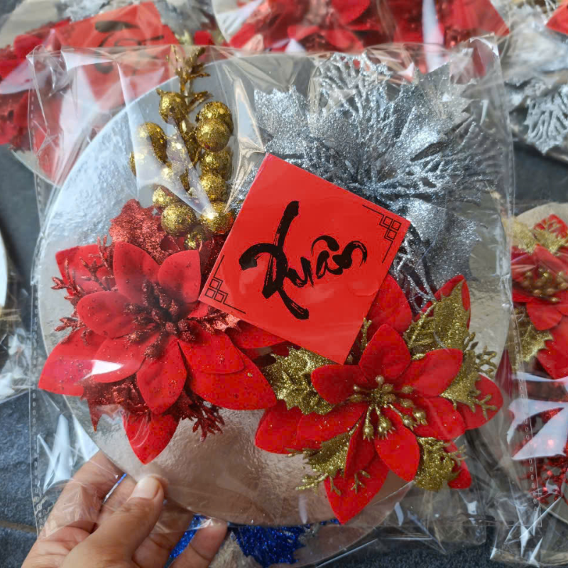 Set Hoa Trang Trí Tết 3 Bông To