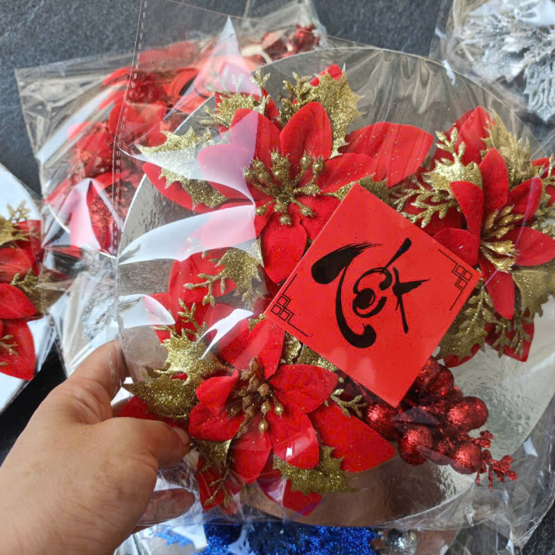 Set Hoa Trang Trí Tết 3 Bông To