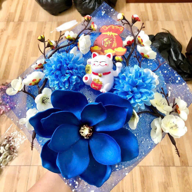 Hình ảnh Set Trang Trí Hoa Mộc Lan Đào Cổ Tượng - Mẹt Tre Hoa Treo Tường - Phên Tre Trang Trí Tết trong bộ sưu tập mẹt trang trí tết