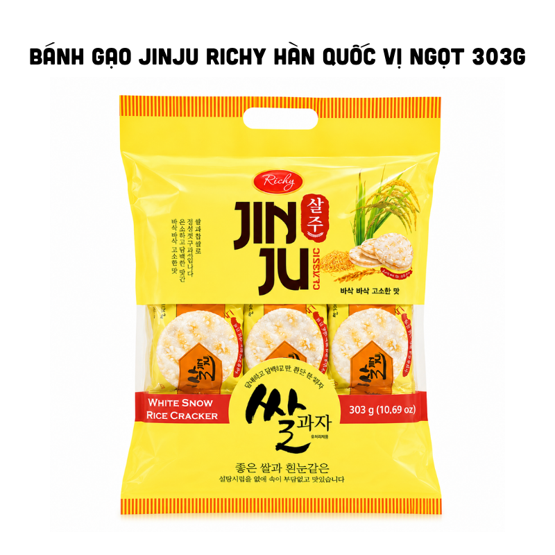 Bánh Gạo Jinju Richy Vị Ngọt Hàn Quốc 303g