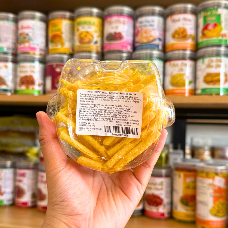 Snack Hương Khoai Tây Ống Vàng Hũ Gấu Lớn 200g