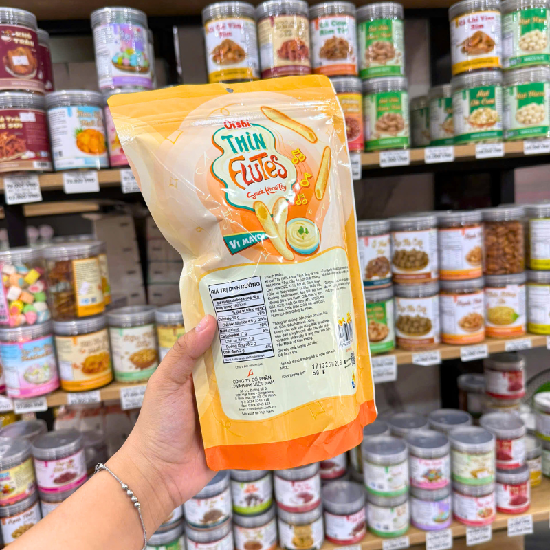 Mặt sau sản phẩm với thông tin quy cách 50g