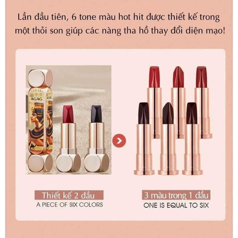 Hình minh họa thiết kế 2 đầu và cấu trúc 6 màu trong 1 thỏi