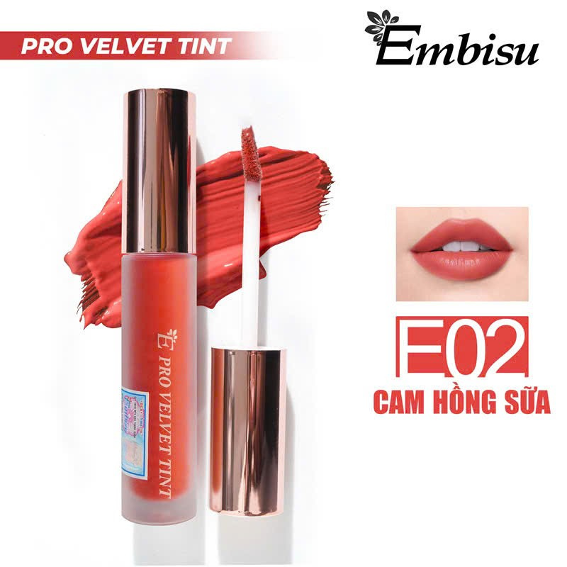 Màu E02 Cam Hồng Sữa với đầu cọ nhỏ phù hợp kiểu tán nhẹ