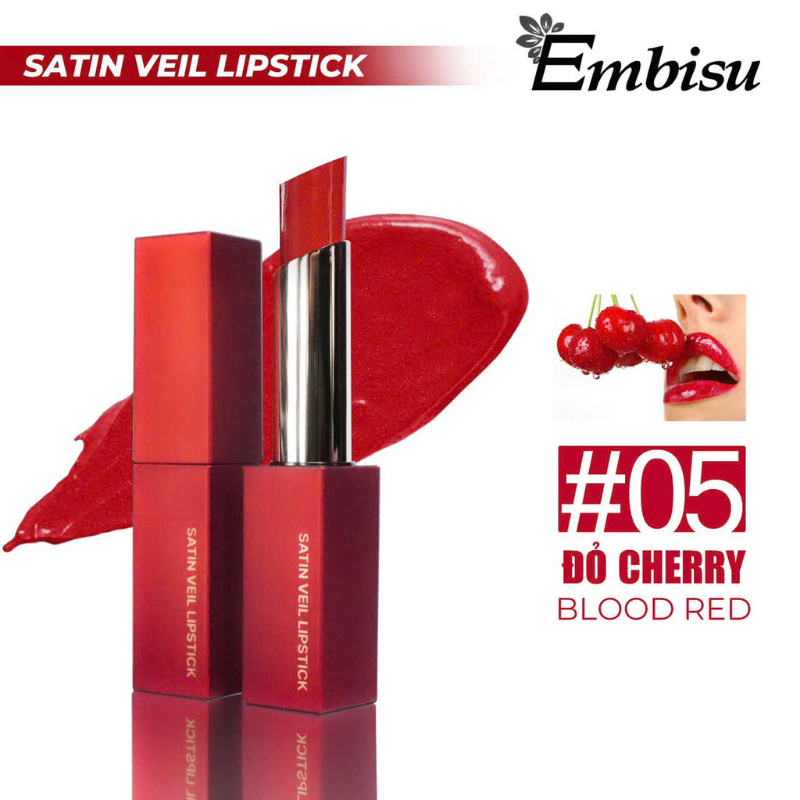 Son Môi Sáp Lì Embisu Satin Veil Lipstick Hàn Quốc - 6 Màu