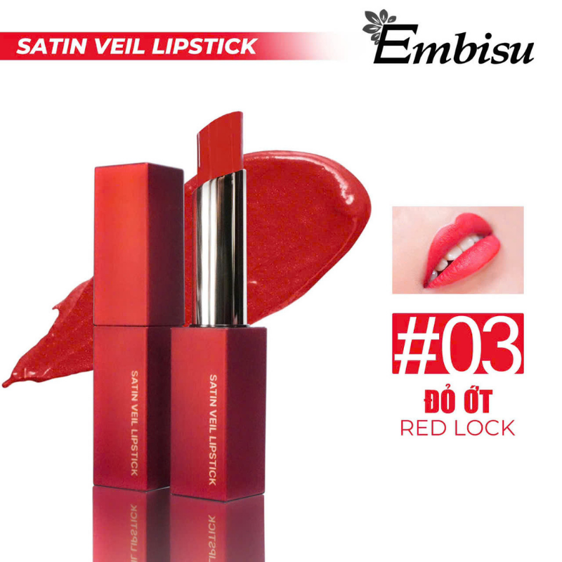 Son Môi Sáp Lì Embisu Satin Veil Lipstick Hàn Quốc - 6 Màu