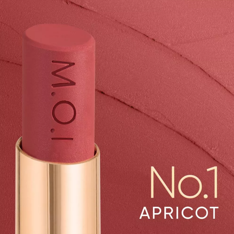 Cận cảnh sắc No.1 Apricot với bề mặt son lì tông cam đào