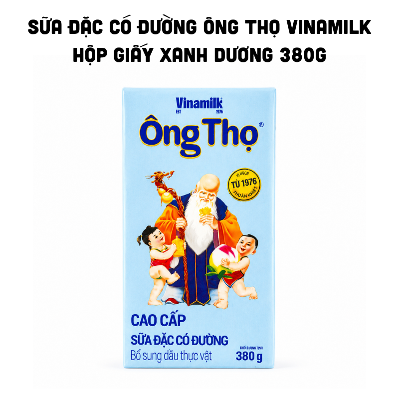 Sữa Đặc Có Đường Ông Thọ Vinamilk Nhãn Xanh Biển Hộp Giấy 380g