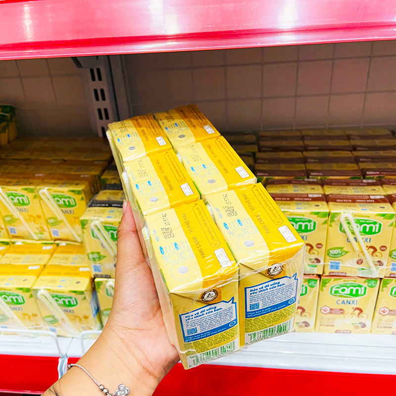 Mặt bên lốc với tem/niêm bọc và thông tin đóng gói