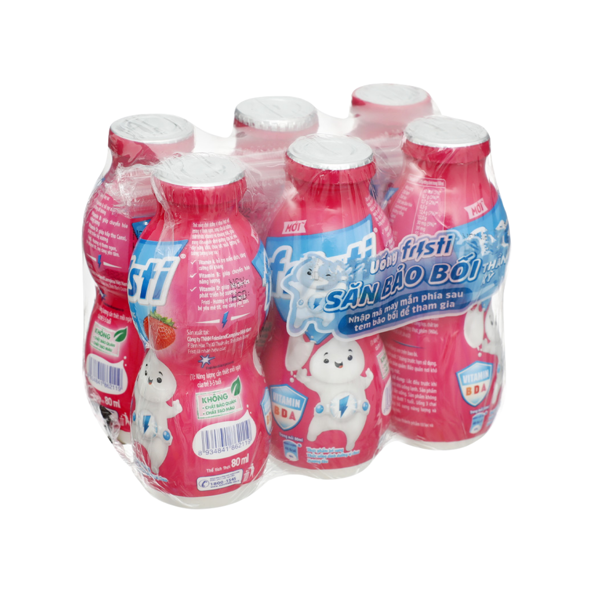 Khám phá Sữa Chua Uống FRISTI Hương Dâu Lốc 6 Chai (80ml/Chai) - Màu Hồng thuộc nhóm Sữa, ngũ cốc, ca cao