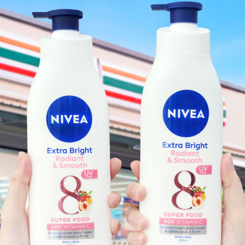 Sữa Dưỡng Thể Nivea Extra Bright Radiant & Smooth Ban Ngày 350ml Màu Hồng