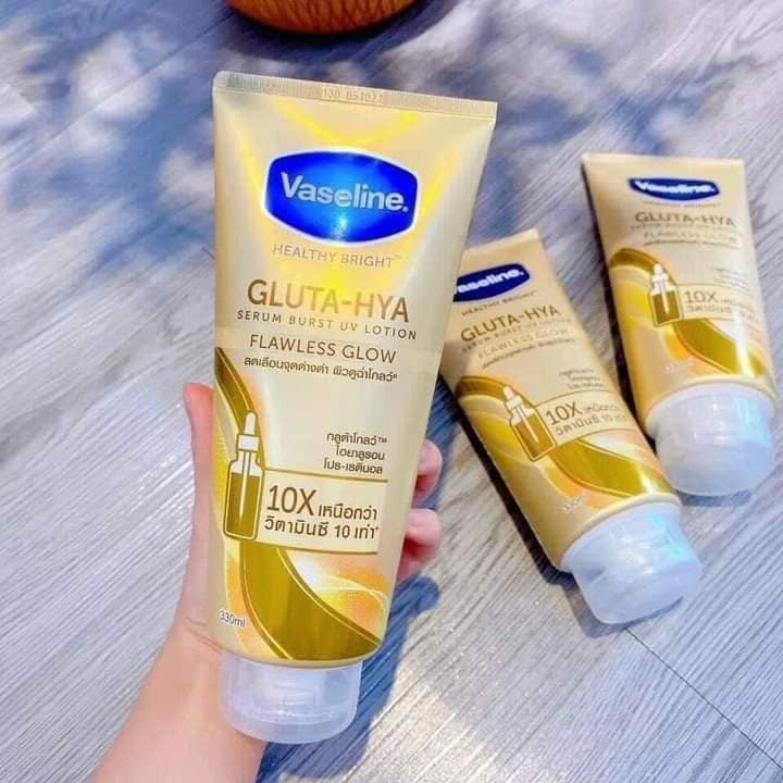 Sữa dưỡng thể Vaseline Healthy Bright Gluta-Hya Serum Burst UV Lotion Flawless Glow 330ml