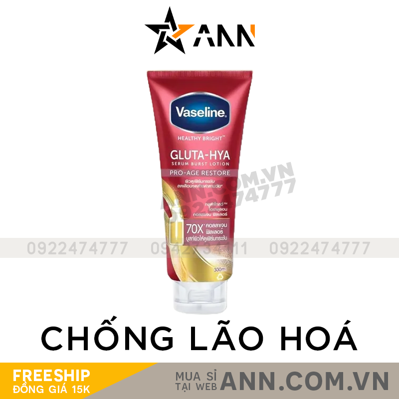 Sữa Dưỡng Thể Vaseline Gluta-Hya Pro-Age Restore Màu Đỏ
