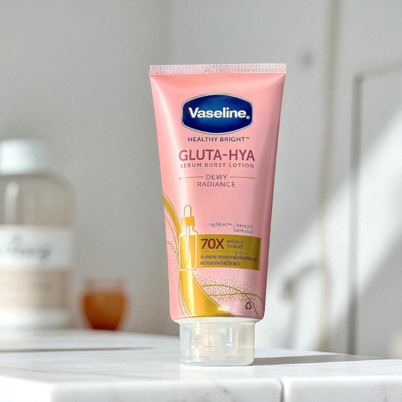 Sữa Dưỡng Thể Vaseline Healthy Bright Gluta-Hya Serum Burst Lotion Màu Hồng 300ml