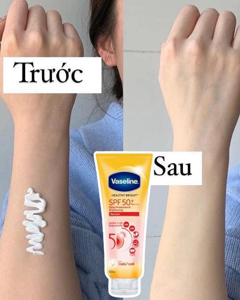 Sữa dưỡng thể chống nắng Vaseline Healthy Bright SPF50+ Daily Protection & Brightening Serum 300ml