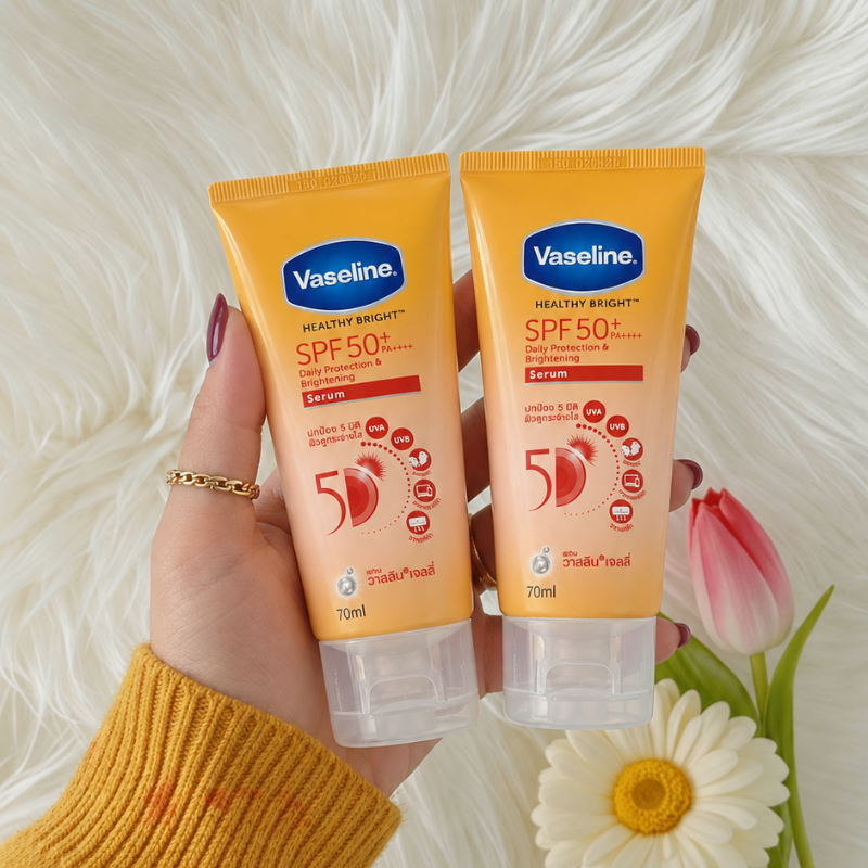 Sữa Dưỡng Thể Vaseline Healthy Bright SPF 50+ Daily Protection Brightening Serum 70ml