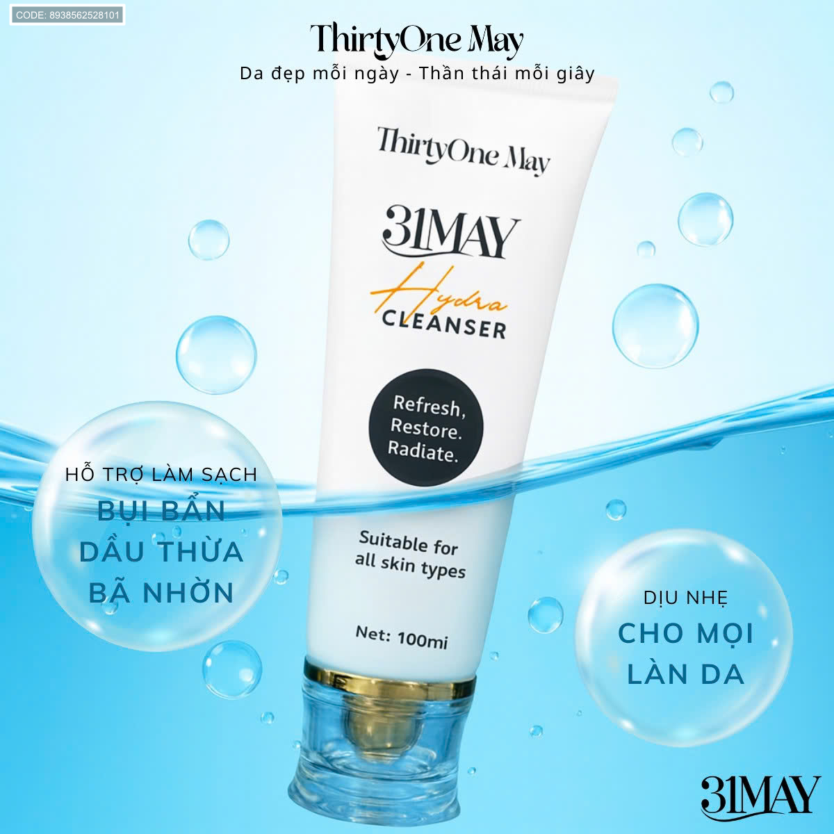 Sữa Rửa Mặt 31may Hydra Cleanser 100ml - Sữa Rửa Mặt Thirty One May