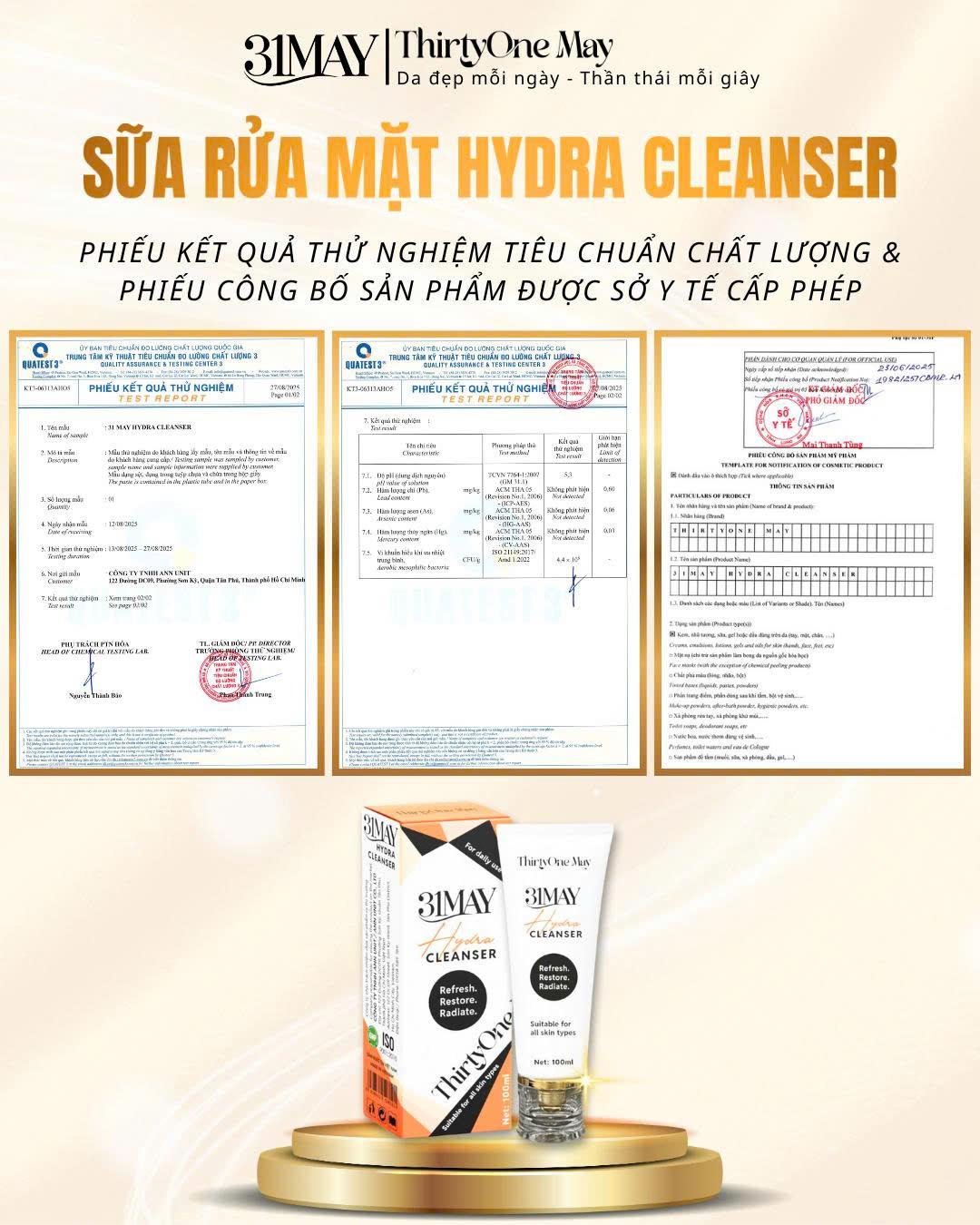 Sữa Rửa Mặt 31may Hydra Cleanser 100ml - Sữa Rửa Mặt Thirty One May