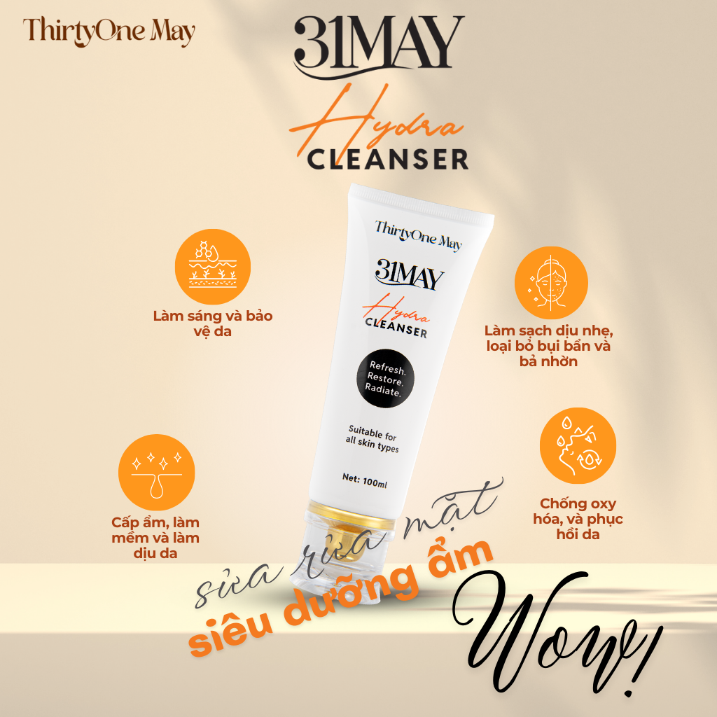 Sữa Rửa Mặt 31may Hydra Cleanser 100ml - Sữa Rửa Mặt Thirty One May