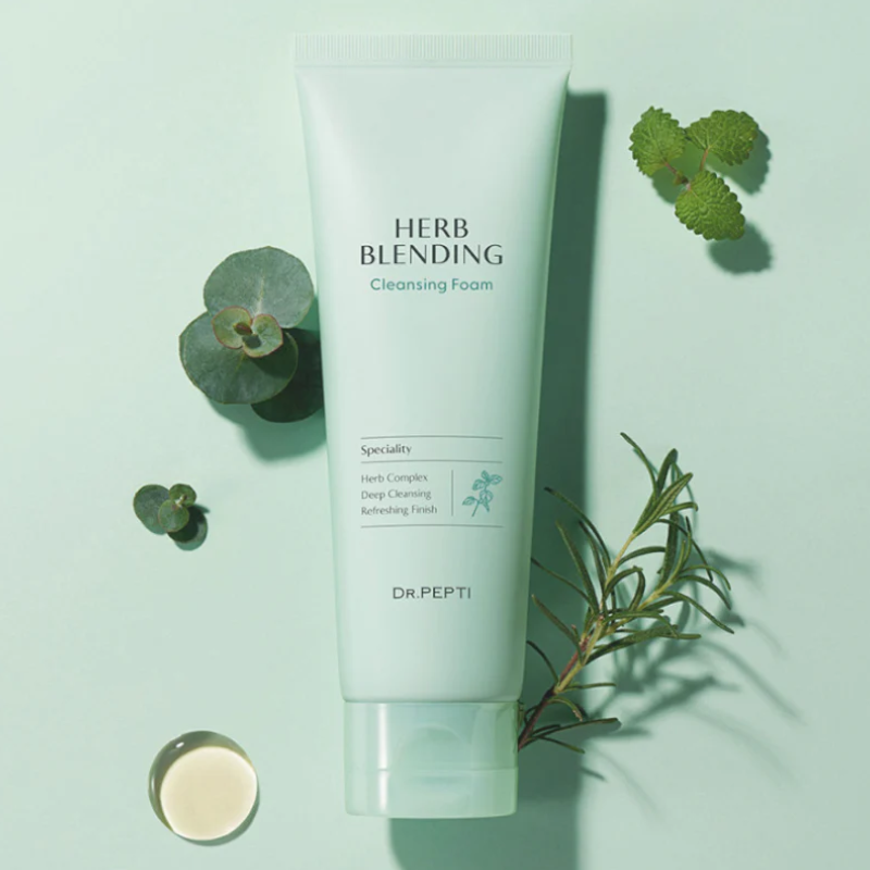 Sữa Rửa Mặt Dr.Pepti Herb Blending Cleansing Foam 110ml Chiết Xuất Trà Xanh
