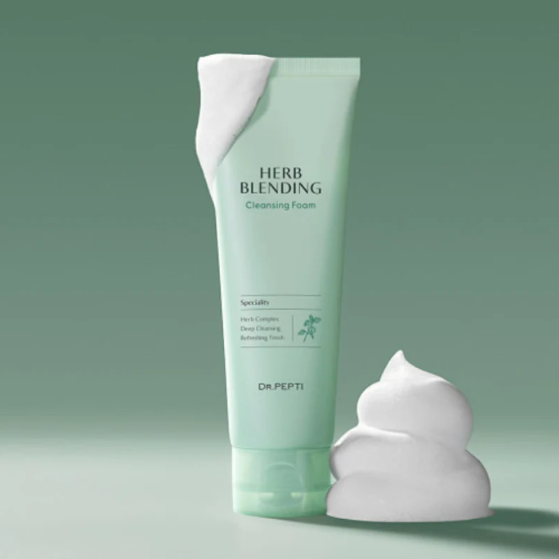 Sữa Rửa Mặt Dr.Pepti Herb Blending Cleansing Foam 110ml Chiết Xuất Trà Xanh