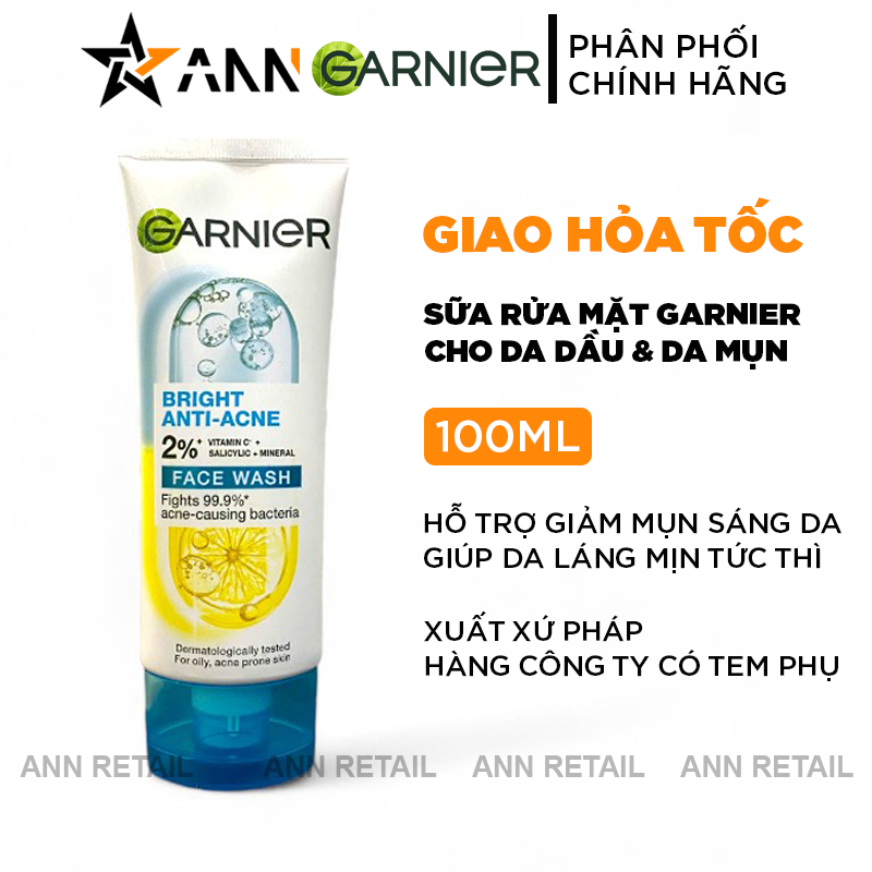 Thiết kế tuýp và thông tin dòng Bright Anti-Acne 100ml