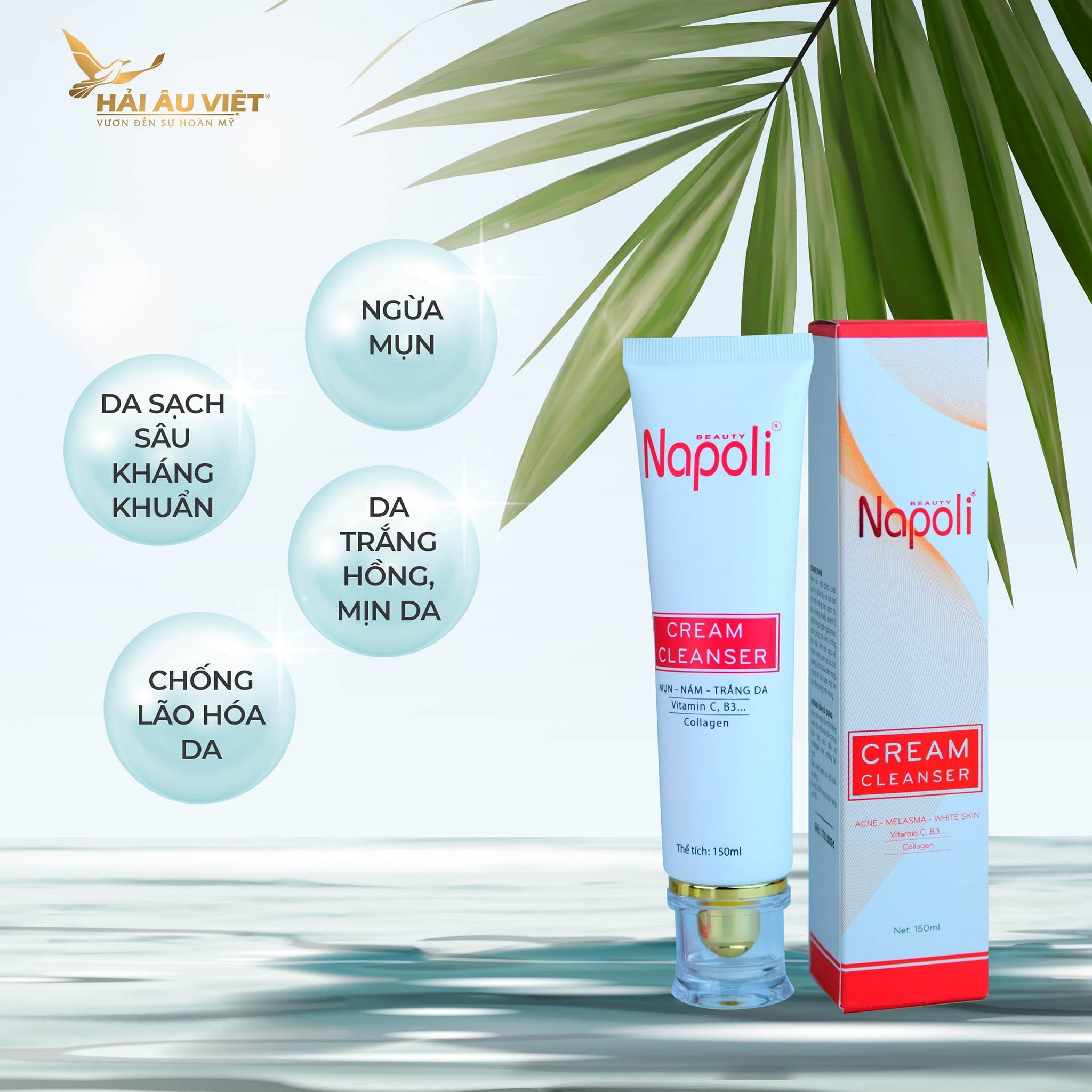 Sữa Rửa Mặt Napoli Cream Cleanser Hải Âu Việt 150ml