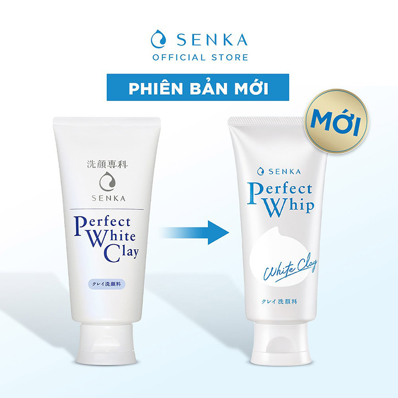 Sữa Rửa Mặt Senka Perfect Whip White Clay Màu Trắng 120g Cho Da Dầu Mụn