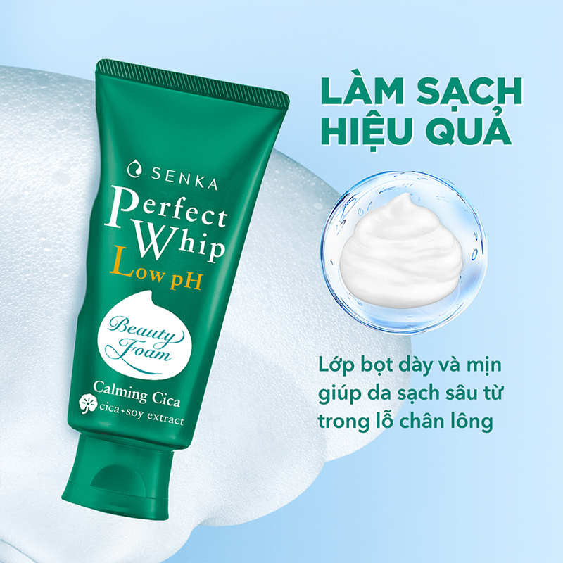 Thiết kế tuýp xanh lá và thông tin về lớp bọt dày mịn