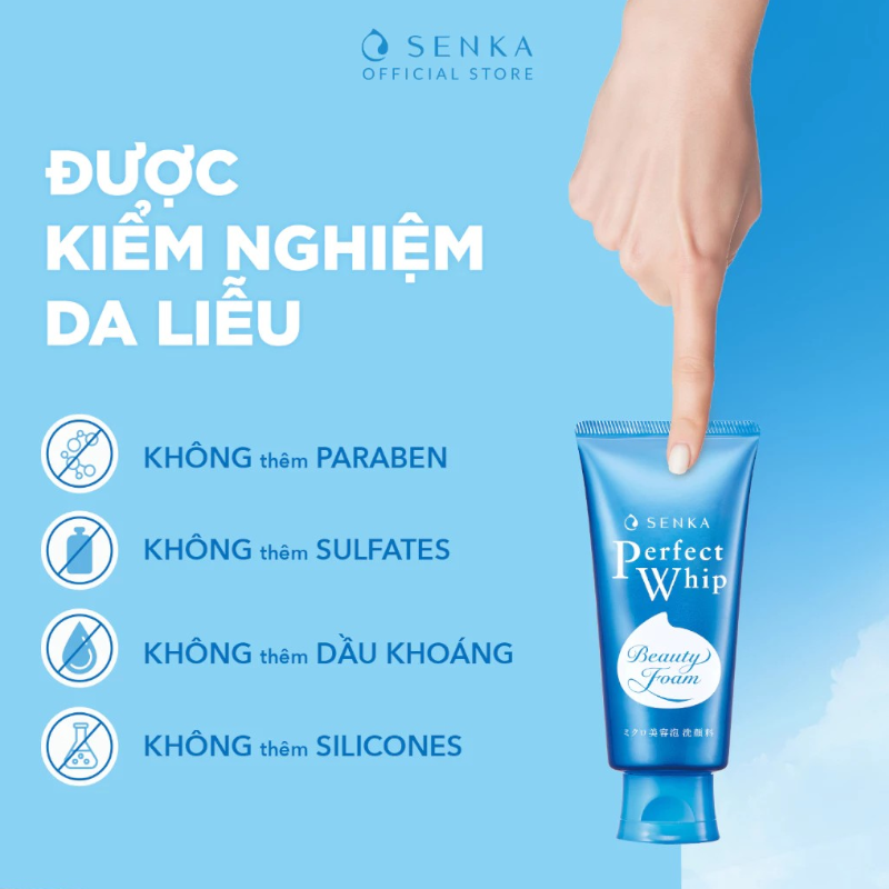 Sữa Rửa Mặt Senka Perfect Whip Màu Xanh 120g