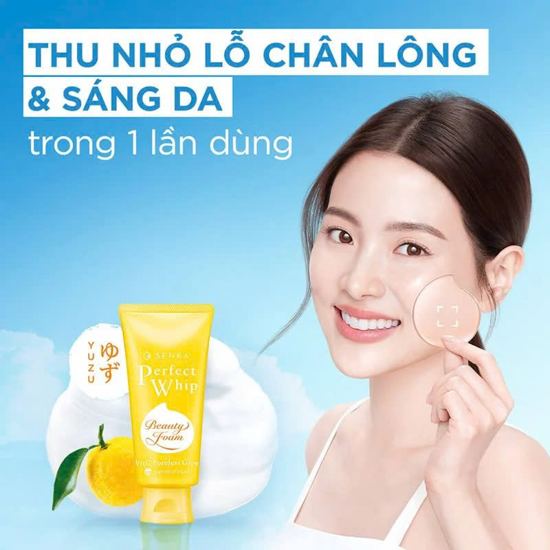 Sữa Rửa Mặt Senka Perfect Whip Vitamin C Màu Vàng 100g/120g