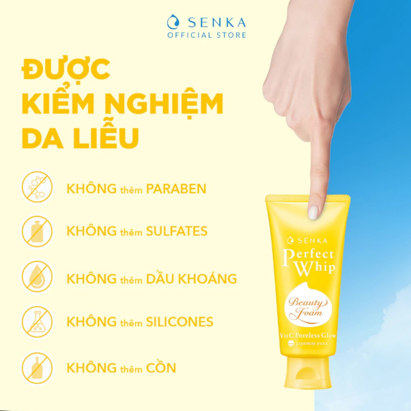 Sữa Rửa Mặt Senka Perfect Whip Vitamin C Màu Vàng 100g/120g