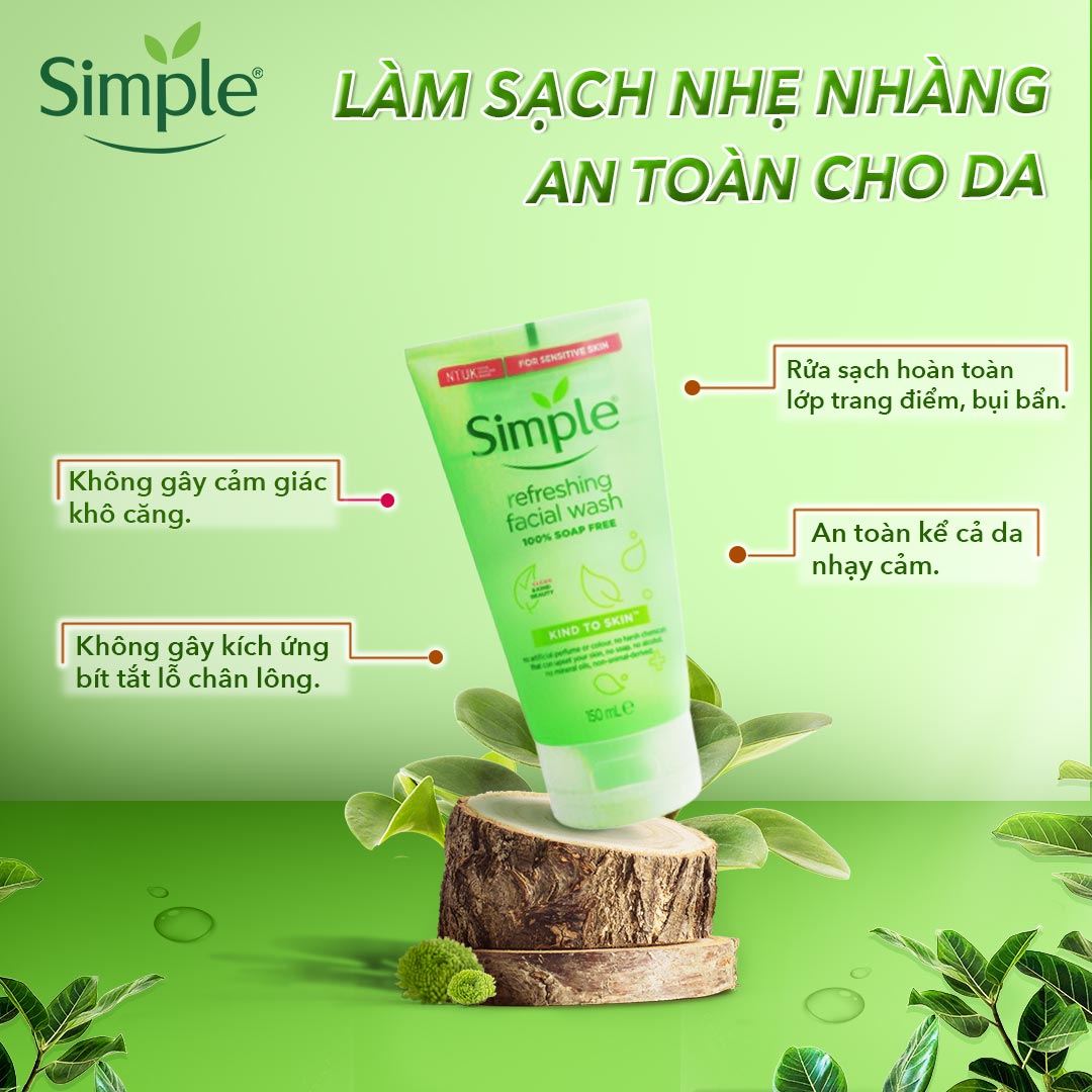 Minh hoạ lợi ích làm sạch dịu nhẹ, phù hợp da nhạy cảm