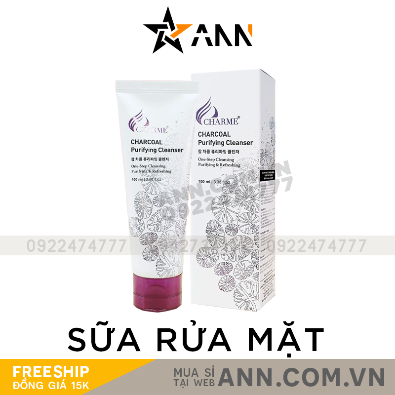 Sữa Rửa Mặt Than Hoạt Tính Charme Charcoal Purifying Cleanser
