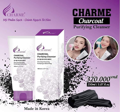Sữa Rửa Mặt Than Hoạt Tính Charme Charcoal Purifying Cleanser
