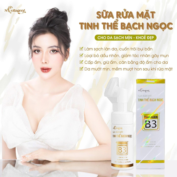 Sữa Rửa Mặt N Collagen Tinh Thể Bạch Ngọc 70ml
