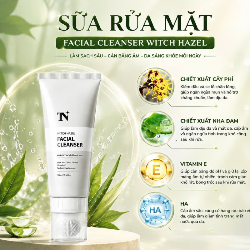Sữa Rửa Mặt Đông Anh Witch Hazel Facial Cleanser 100ml Phiên Bản Mới