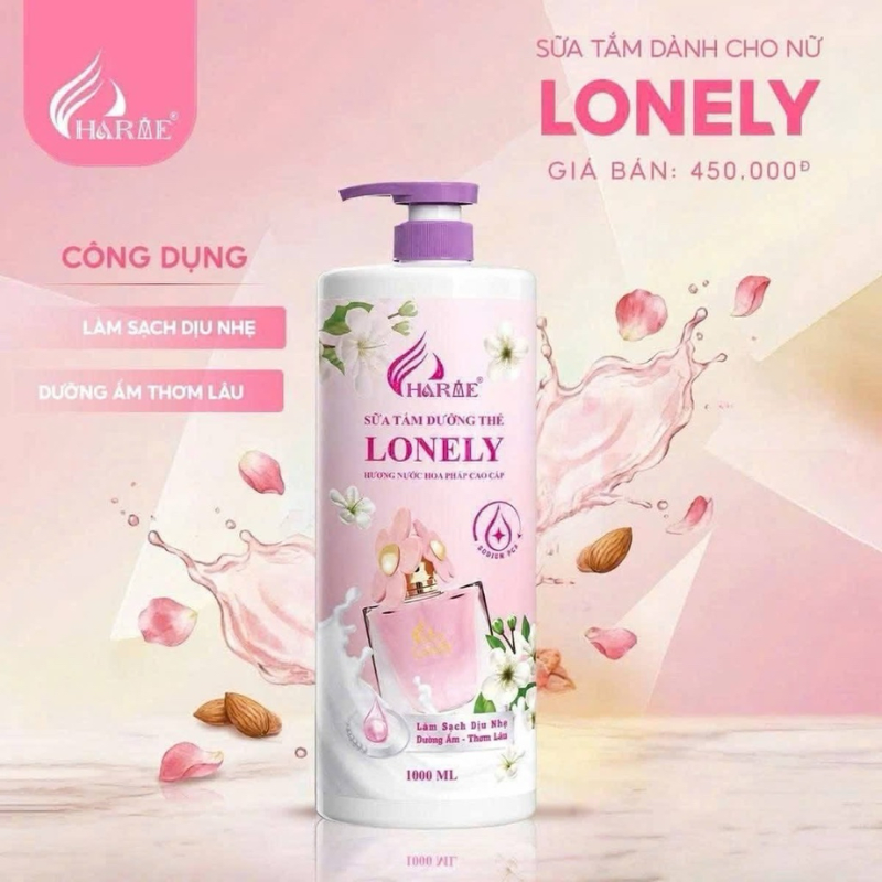 Hình chai sữa tắm với thiết kế tông hồng nữ tính