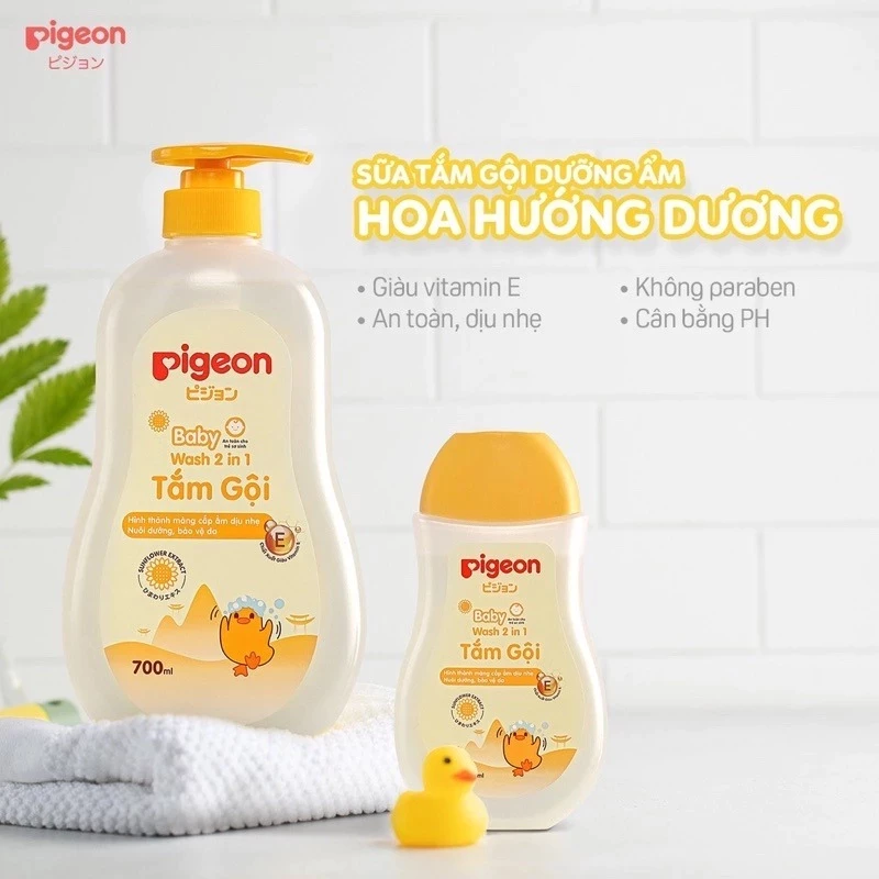 Sữa Tắm Gội Toàn Thân Cho Bé Hương Hoa Hướng Dương Pigeon 200ml