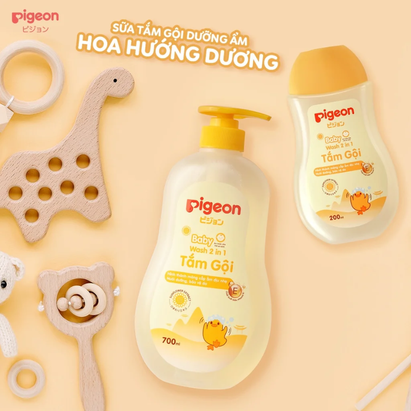 Sữa Tắm Gội Toàn Thân Cho Bé Pigeon Hương Hoa Hướng Dương 700ml