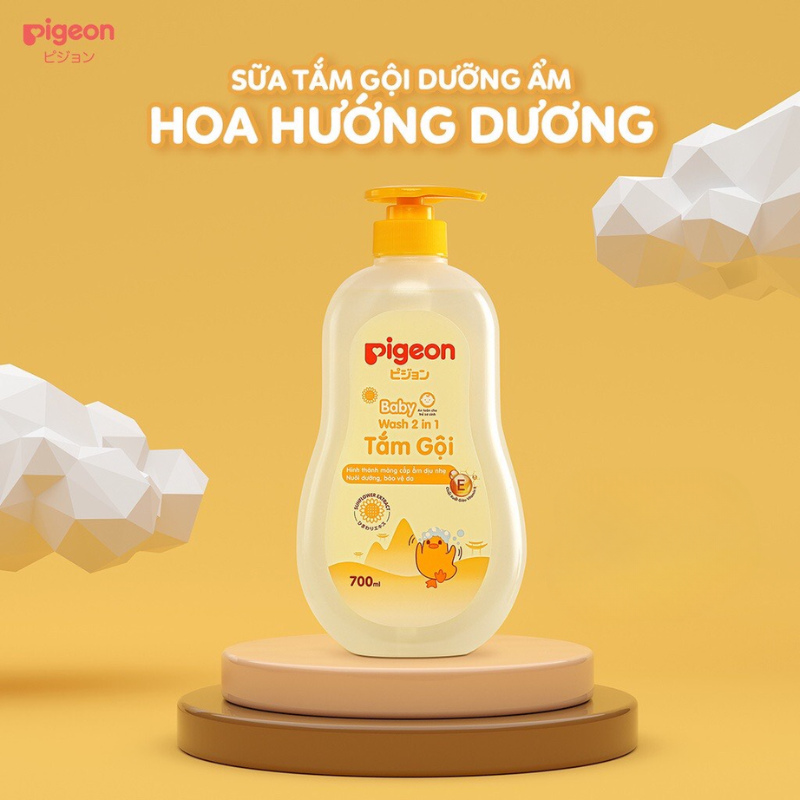 Sữa Tắm Gội Toàn Thân Cho Bé Pigeon Hương Hoa Hướng Dương 700ml