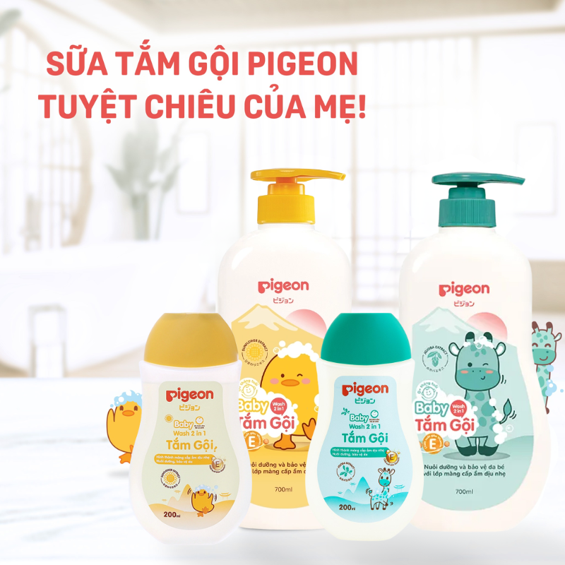 Các phiên bản tắm gội Pigeon trong cùng dòng sản phẩm