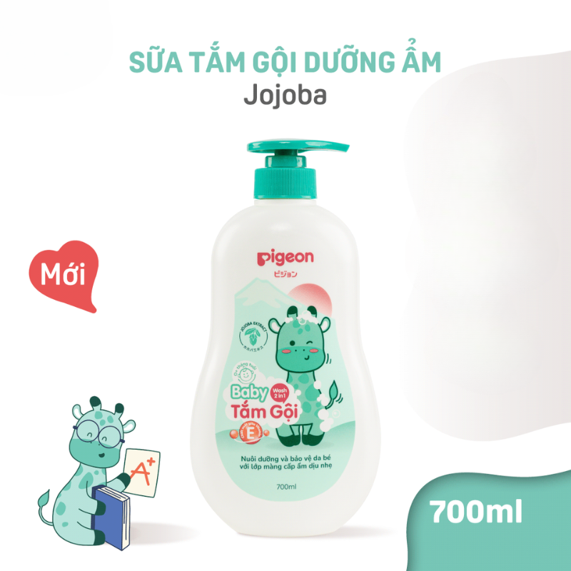 Sữa Tắm Gội Toàn Thân Cho Bé Hương Jojoba Pigeon 700ml