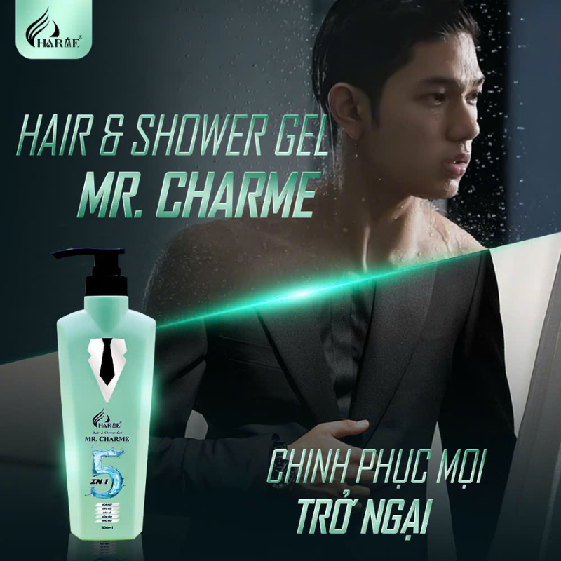 Sữa tắm gội toàn thân Mr Charme 5 In 1 cho nam 500ml