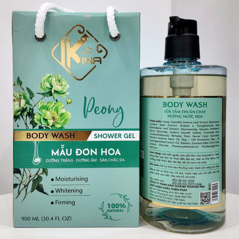 Mặt sau chai hiển thị thông tin và hướng dẫn sử dụng