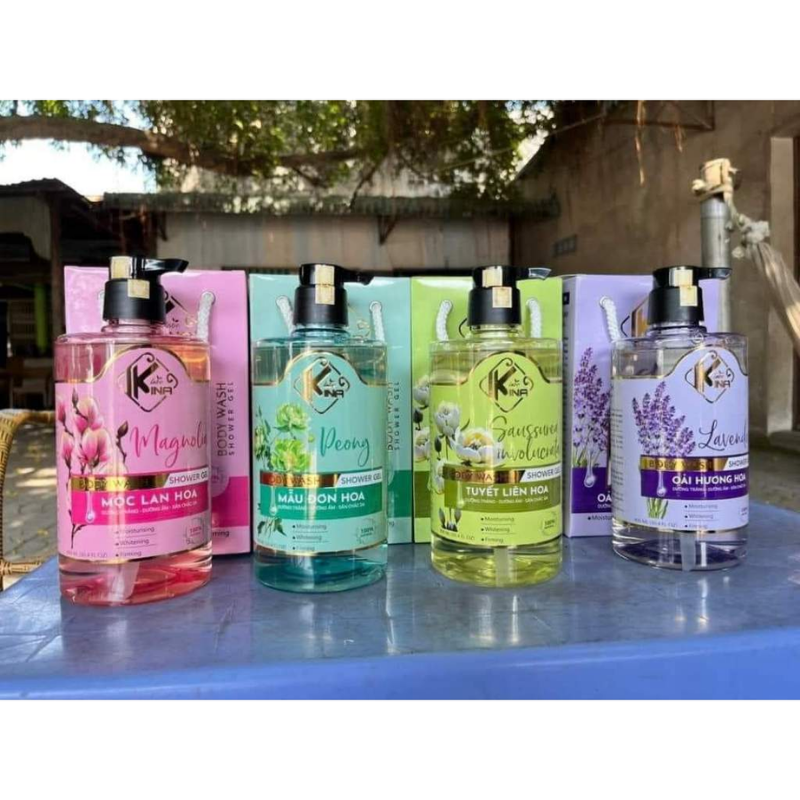 Sữa Tắm Kina Labo Lavender Oải Hương Hoa 900ml Tặng Kèm 1 Bông Tắm