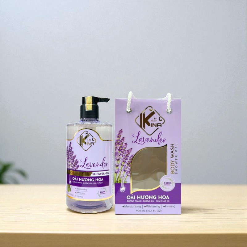 Sữa Tắm Kina Labo Lavender Oải Hương Hoa 900ml Tặng Kèm 1 Bông Tắm