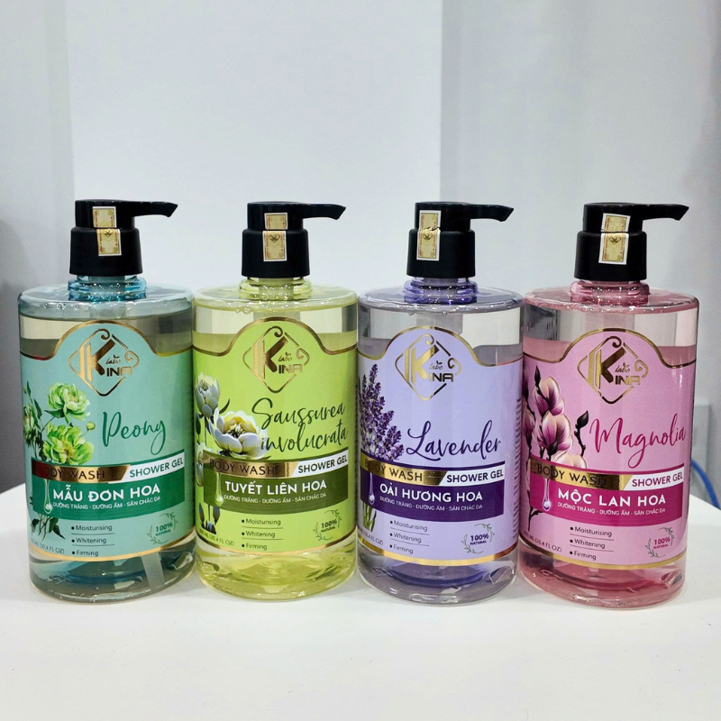 Sữa Tắm Kina Labo Lavender Oải Hương Hoa 900ml Tặng Kèm 1 Bông Tắm