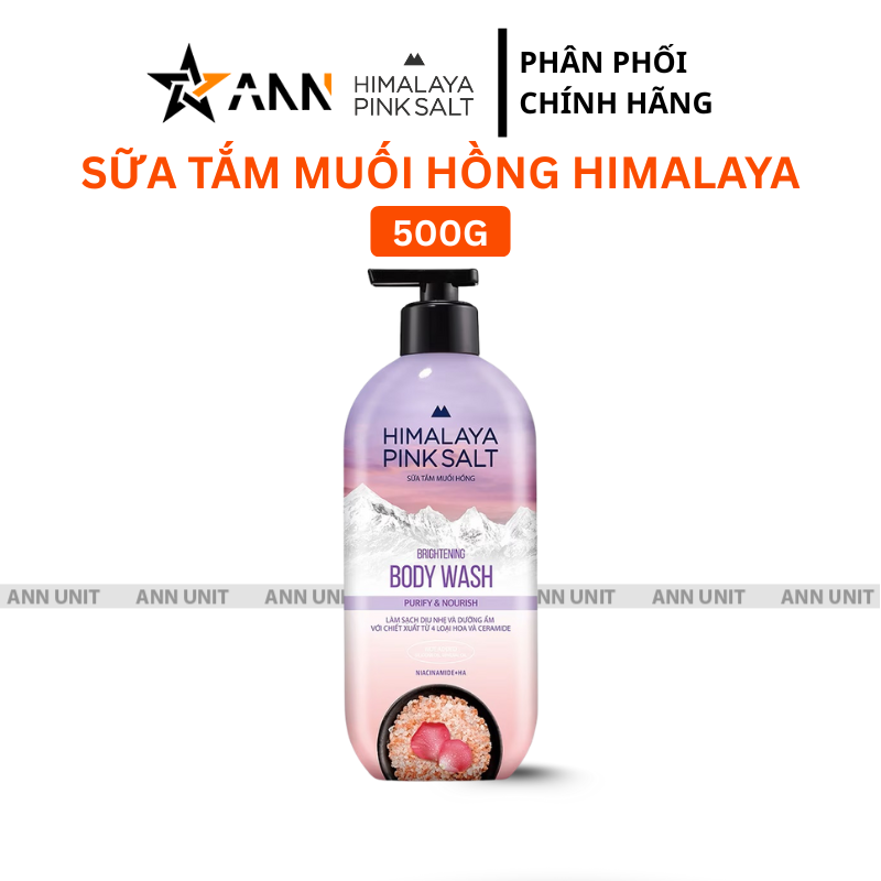 Chai vòi nhấn 500g tông hồng tím, dễ đặt cố định trong phòng tắm