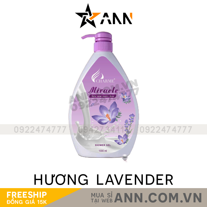 Sữa Tắm Dưỡng Da Charme Miracle Hương Lavender 1000ml